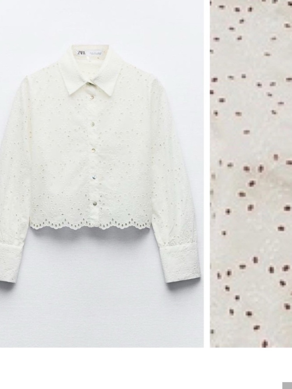 NWT ZARA EMBROIDERED EYELET CROP SHIRT - WHITE BUTTON DOW TOP SIZE M
Firm price - Picture 10 of 11